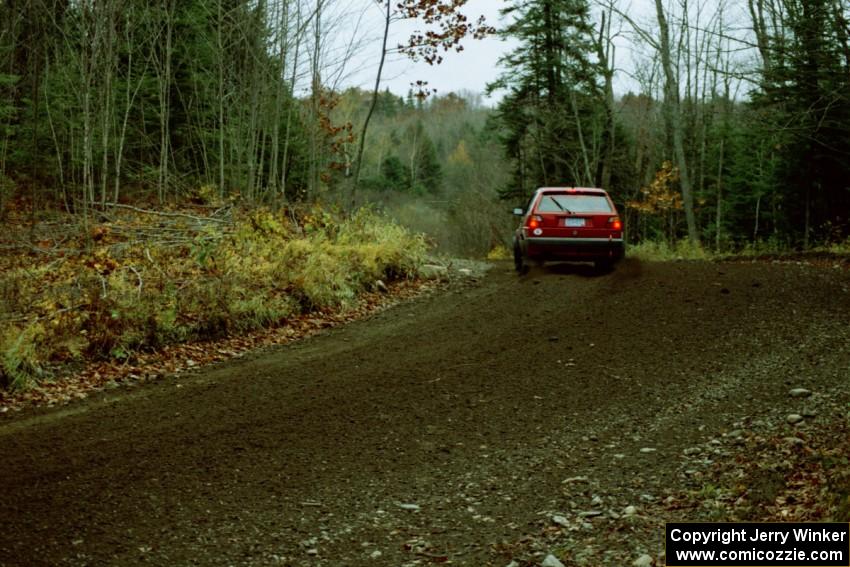 Karl Biewald / Ted Weidman VW GTI near the start of SS1, Herman.