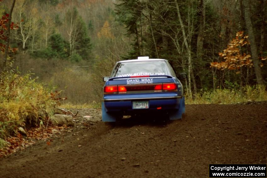 Mike Wray / Ryan Grittman Subaru Legacy Turbo near the start of SS1, Herman.