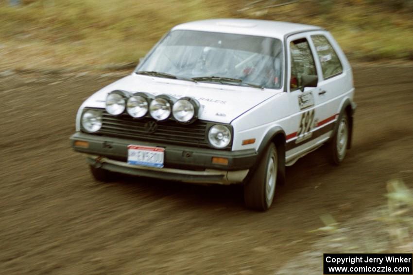 Justin Pritchard / Andre Prasad VW Golf near the start of SS1, Herman.