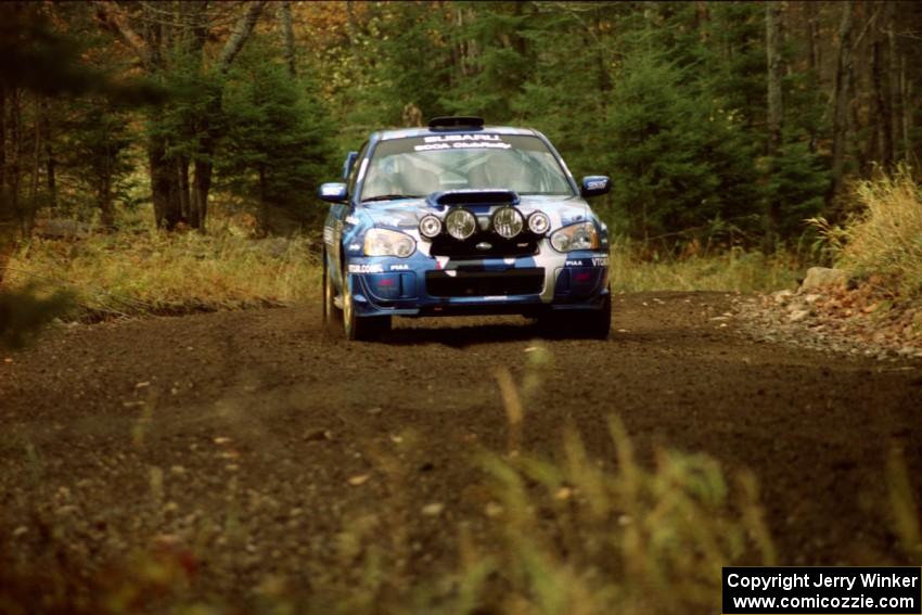 Jason Harper / Jeff Becker Subaru WRX STi near the start of SS1, Herman.