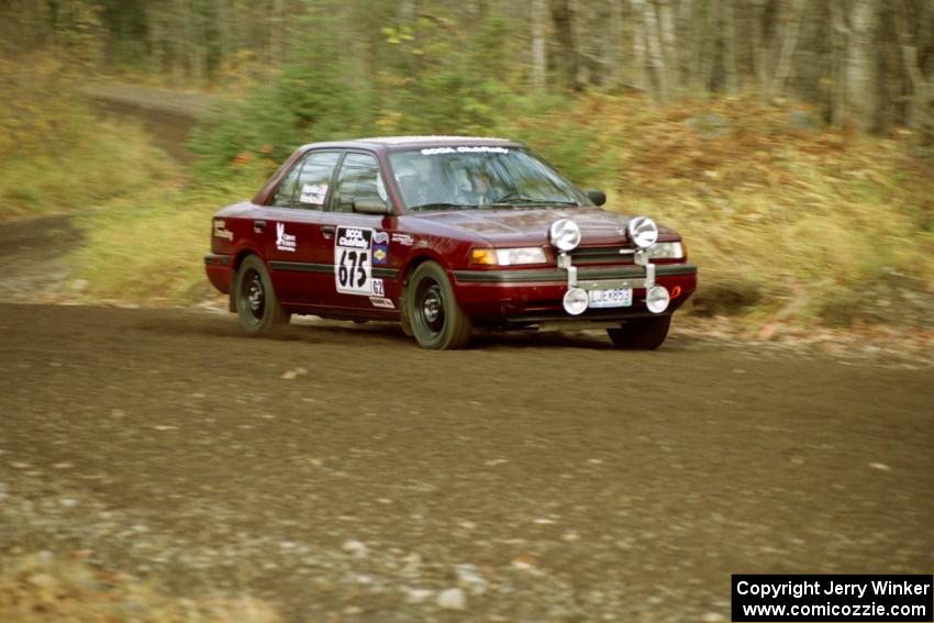 Ben Hanka / Greg Hanka Mazda Protege near the start of SS1, Herman.