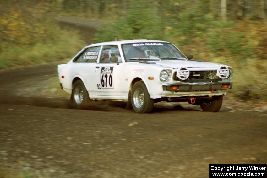 Steve Peacock / Liz Peacock Toyota Corolla near the start of SS1, Herman.