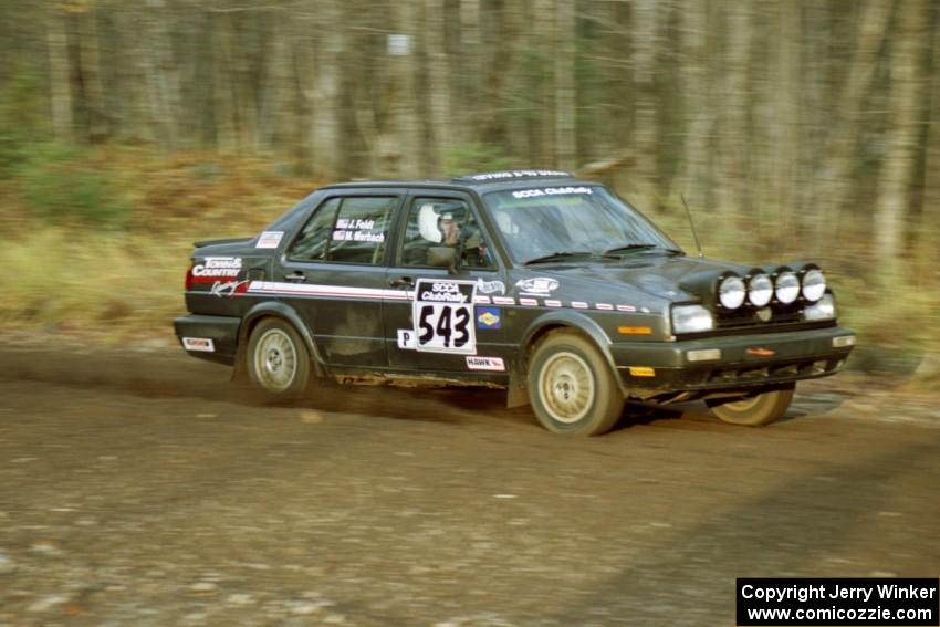 Mike Merbach / Jeff Feldt VW Jetta near the start of SS1, Herman.