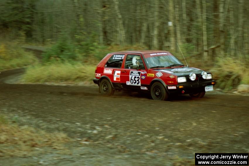 Dave Grenwis / Dan Goldman VW GTI near the start of SS1, Herman.