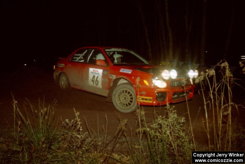 Matthew Johnson / Marc Goldfarb Subaru WRX on SS3, Estes Lake.