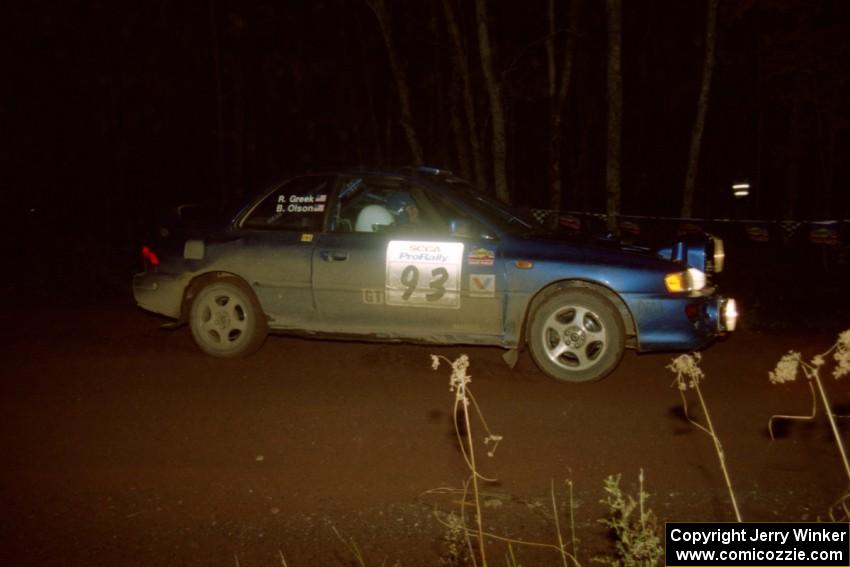 Bob Olson / Rebecca Greek Subaru Impreza 2.5RS on SS3, Estes Lake.