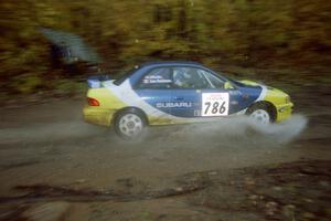 Joan Hoskinson / Adrian Wintle Subaru Impreza 2.5RS on SS8, Gratiot Lake.