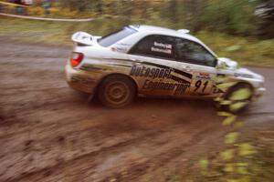 Jonathan Bottoms / Carolyn Bosley Subaru WRX on SS13, Burma II.