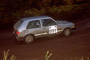 Dave Cizmas / Brady Sturm VW GTI at the first corner of SS15, Gratiot Lake II.