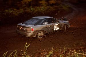 Eric Langbein / Jeremy Wimpey Toyota Celica All-Trac at the first corner of SS15, Gratiot Lake II.