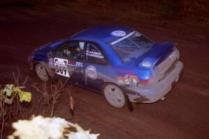 Kazimierz Pudelek / Janusz Jastrzebski Subaru Impreza at the first corner of SS15, Gratiot Lake II.