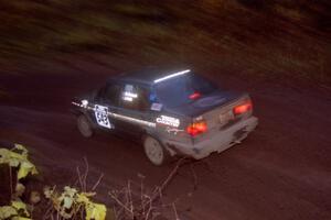 Mike Merbach / Jeff Feldt VW Jetta at the first corner of SS15, Gratiot Lake II.