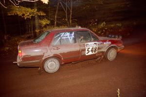 Matt Bushore / Andy Bushore VW Jetta at the first corner of SS15, Gratiot Lake II.