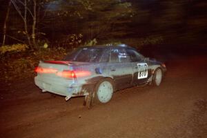 Erick Murray / Barry Ptak Subaru Legacy at the first corner of SS15, Gratiot Lake II.