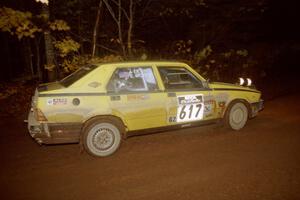 Eric Mozer / Jay Efting Alfa-Romeo Milano at the first corner of SS15, Gratiot Lake II.