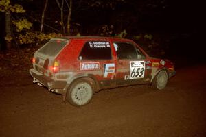 Dave Grenwis / Dan Goldman VW GTI at the first corner of SS15, Gratiot Lake II.