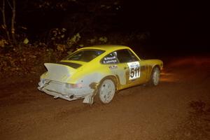 Ryan Johnson / Matt Himes Porsche 911 at the first corner of SS15, Gratiot Lake II.