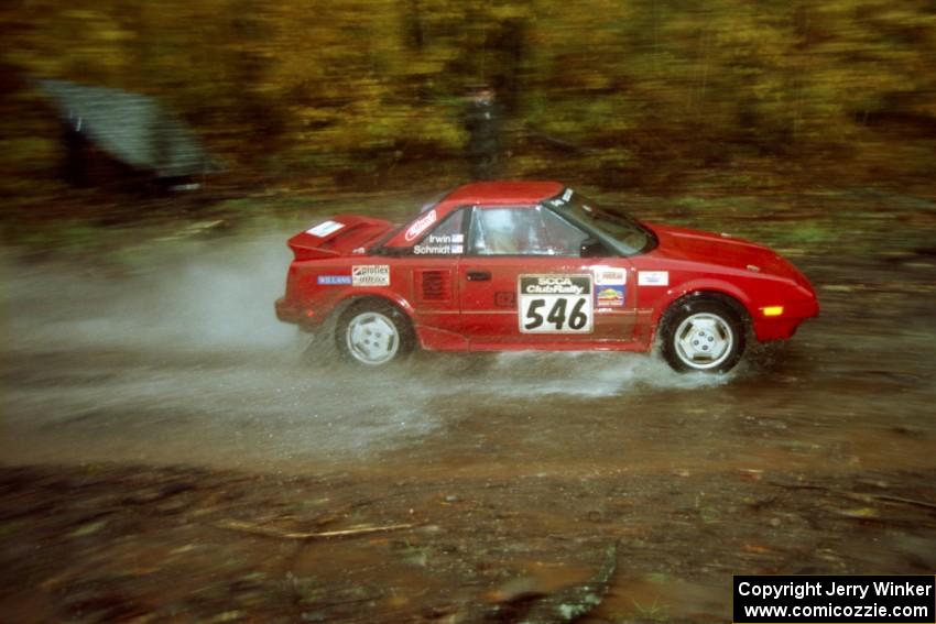 Phil Schmidt / Steve Irwin Toyota MR2 on SS8, Gratiot Lake.