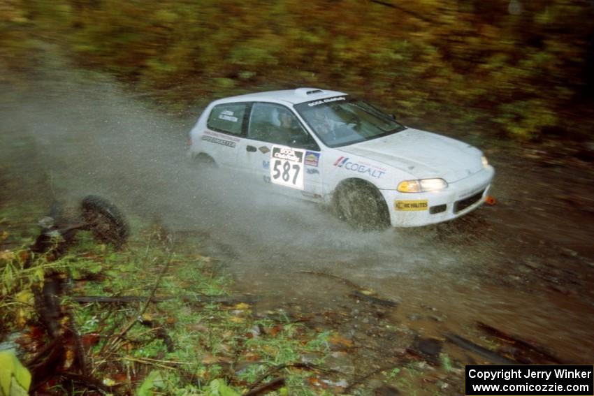 Matt Johnston / John Atsma Honda Civic on SS8, Gratiot Lake.