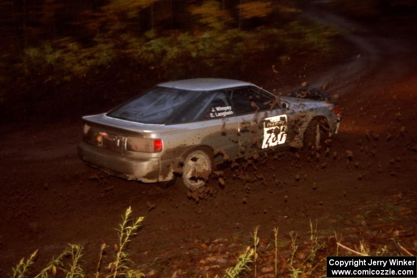 Eric Langbein / Jeremy Wimpey Toyota Celica All-Trac at the first corner of SS15, Gratiot Lake II.