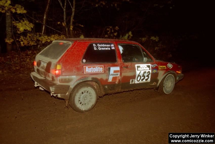 Dave Grenwis / Dan Goldman VW GTI at the first corner of SS15, Gratiot Lake II.