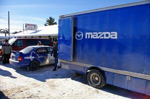 Eric Burmeister / Dave Shindle Mazda Protege MP3 in Lewiston the morning before the start of the event.