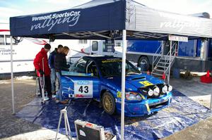 Ken Block / Christian Edstrom Subaru WRX STi before the start of the rally in Lewiston.