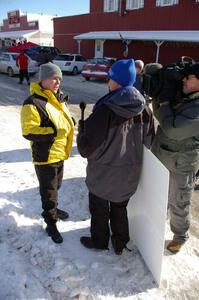 William Bacon is interviewed by the Speed Channel crew in Lewiston before the rally.