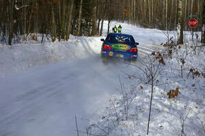 Pat Richard / Nathalie Richard Subaru WRX STi prepare for a sharp right-hander on SS1.