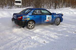 Mark Utecht / Rob Bohn	Subaru WRX exits a right-hander on SS1 of the rally.