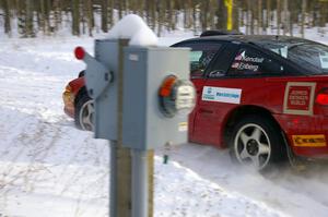 Cary Kendall / Scott Friberg slide through a corner on the ranch stage in their Eagle Talon.