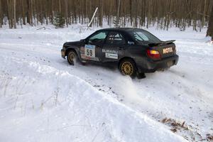 Pat Moro / Ryan Johnson limp through the ranch stage in their Subaru WRX only to retire at the end of the stage.