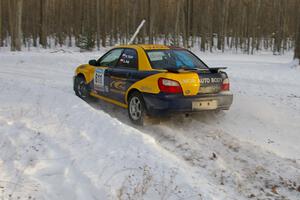 Wojtek Okula / Adam Pelc Subaru WRX exits out of a left-hander on the ranch stage.