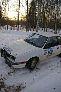 Greg Woodside / Tom Woodside at a hairpin on the ranch stage in their Dodge Shadow.