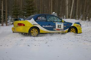 Joan Hoskinson / Jeff Secor Subaru Impreza 2.5RS on the ranch stage on day one of the rally.