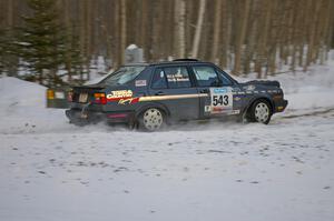 Mike Merbach / Jeff Feldt VW Jetta on the ranch stage on day one of the rally.