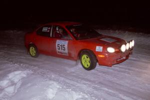 The Bruce Davis / Jimmy Brandt Dodge SRT-4 drifts through the first corner of the evening running of the ranch stage.