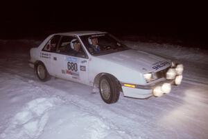 The Greg Woodside / Tom Woodside Dodge Shadow drifts through the first corner of the evening running of the ranch stage.