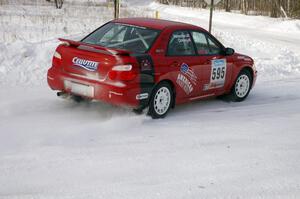 John Cirisan / Josh Hamacher Subaru WRX was flying on the first stage of day two of the rally.