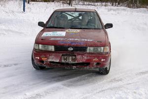 Jake Himes / Matt Himes	Nissan Sentra SE-R flies through a left-hander on the first stage of day two.