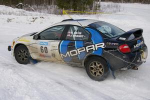 Bruce Davis / Jimmy Brandt Dodge SRT-4 power out of a left-hander on the first stage of day two.