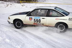 Joel Sanford / Jeff Hribar Chevy Cavalier drifts perfectly on a left-hander on the first stage of day two.