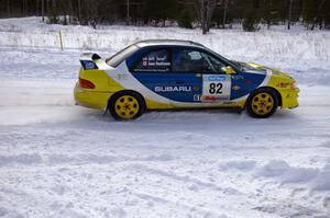 Joan Hoskinson / Jeff Secor Subaru Impreza 2.5RS on the first stage of day two of the rally.