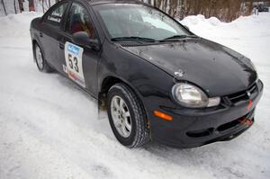 Don Jankowski / Ken Nowak Dodge Neon ACR hugs the inside of a bank on day two of the rally.