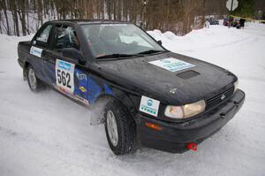 Brian Dondlinger / Dave Parps hug the inside of a bank on day two of the rally in their Nissan Sentra SE-R.