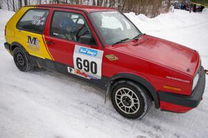 Carl Seidel / Ryan Johnson VW Golf at a right-hander on day two of the rally.