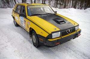 Eric Mozer / Jay Efting Alfa Romeo Milano at a 90-right on day two of the rally.