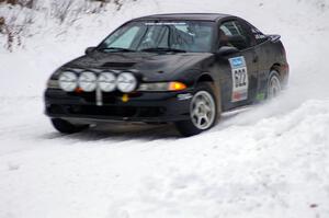 Larry Parker / Ray Summers Eagle Talon at a hairpin on the stage immediately after the final service.