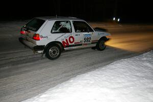 Justin Pritchard / Kim DeMotte VW Golf finishes the penutimate stage of the event.