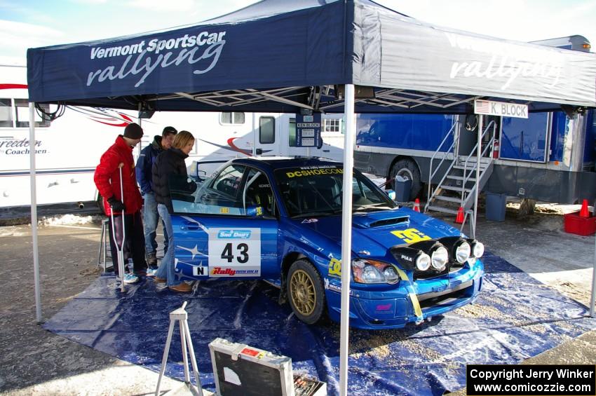 Ken Block / Christian Edstrom Subaru WRX STi before the start of the rally in Lewiston.